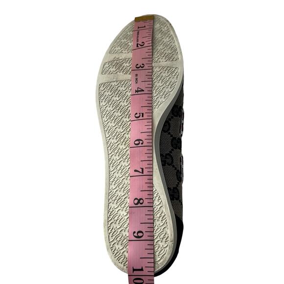 GUCCI GG Signature Logo Monogram Ballerina Flats EU 37 US 7 Navy Red Rope Accent - Picture 11 of 13